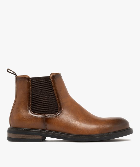 Boots homme style Chelsea effet grainé vue2 - URBAN STEPS - GEMO