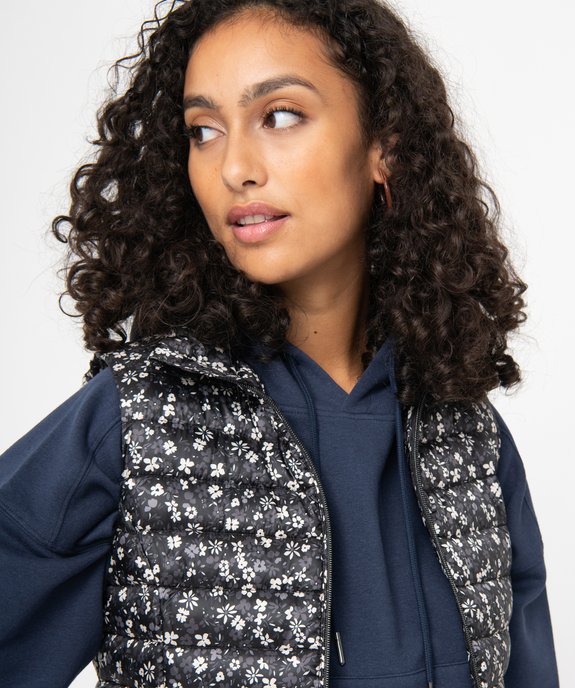 Doudoune sans manches à motifs fleuris femme vue2 - GEMO 4G FEMME - GEMO