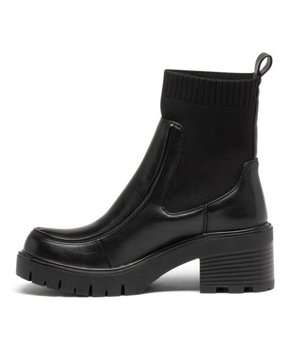 Boots femme unies à talon carré cranté et col chaussette vue4 - GEMO(URBAIN) - GEMO