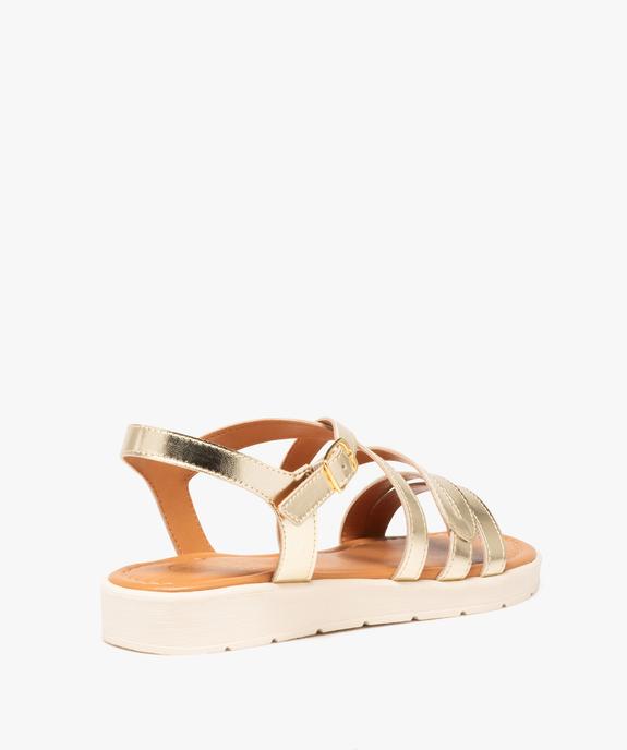 Sandales femme plates à brides métallisées  vue5 - GEMO (CASUAL) - GEMO