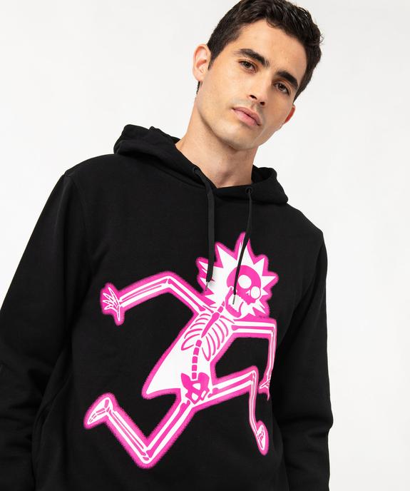 Sweat à capuche imprimé néon homme -  Rick & Morty vue2 - RICK ET MORTY - GEMO
