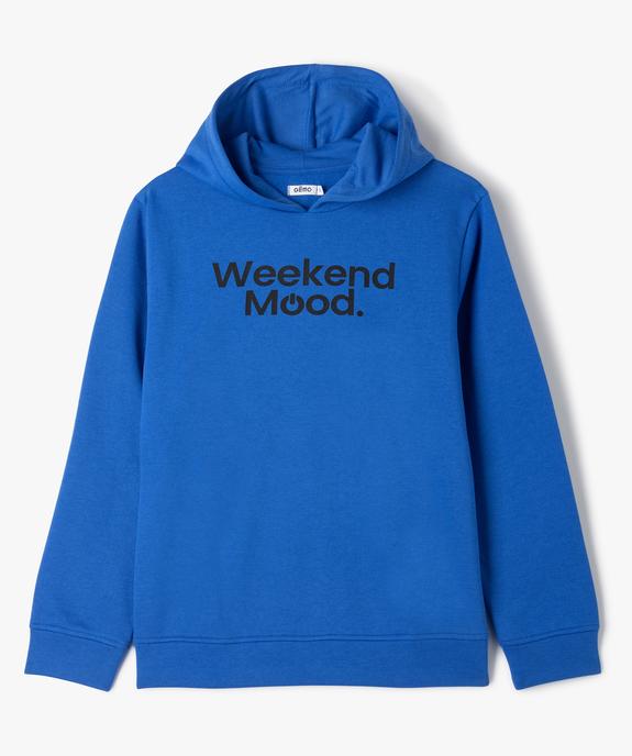 Sweat à capuche avec inscription garçon vue1 - GEMO (JUNIOR) - GEMO