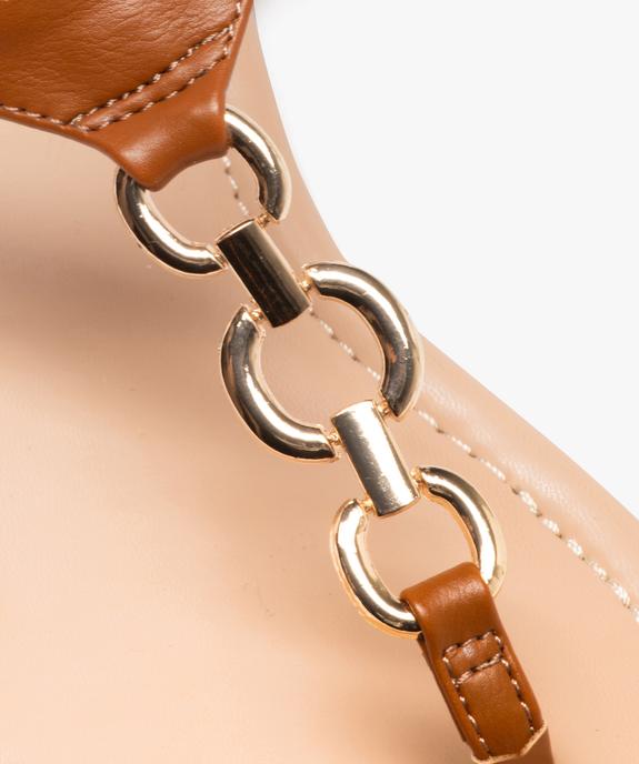 Sandales femme plates à entre-doigts avec chaîne métallisée fantaisie vue6 - GEMO (CASUAL) - GEMO