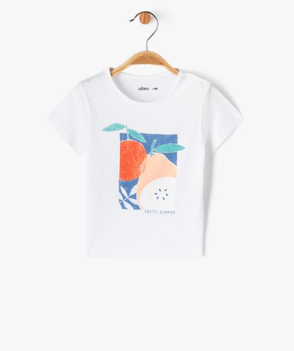 Tee-shirt manches courtes à motif pailleté bébé fille vue1 - GEMO(BEBE DEBT) - GEMO