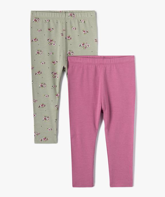 Leggings bébé fille uni et imprimé (lot de 2) vue1 - GEMO(BEBE DEBT) - GEMO
