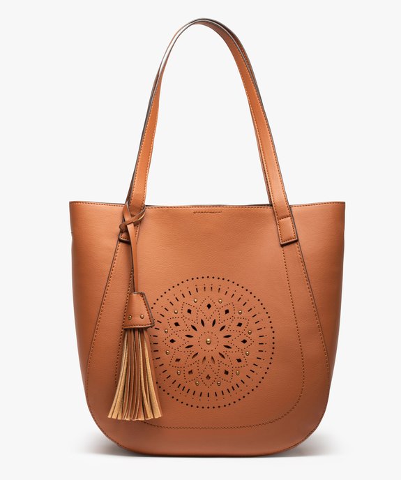 Sac cabas femme à pompons et rosace vue1 - GEMO (ACCESS) - GEMO
