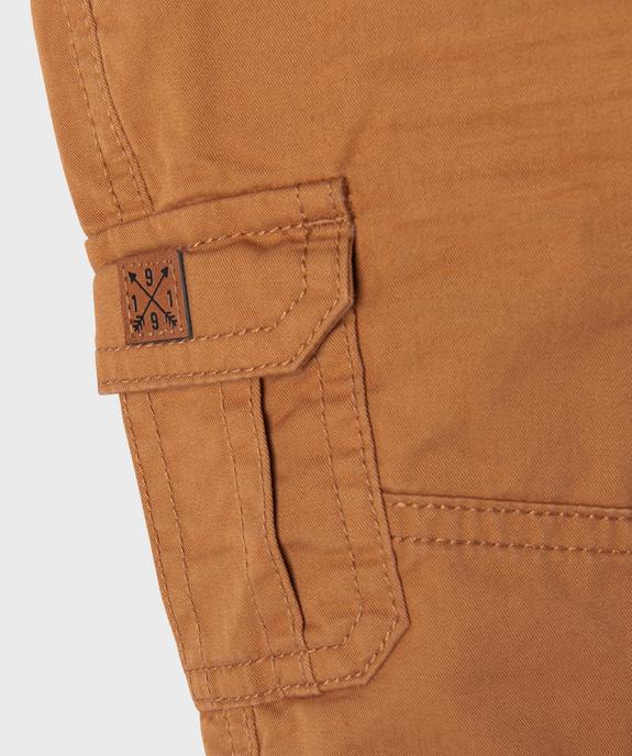 Pantalon coupe cargo doublé avec taille élastique bébé garçon  vue2 - GEMO(BEBE DEBT) - GEMO