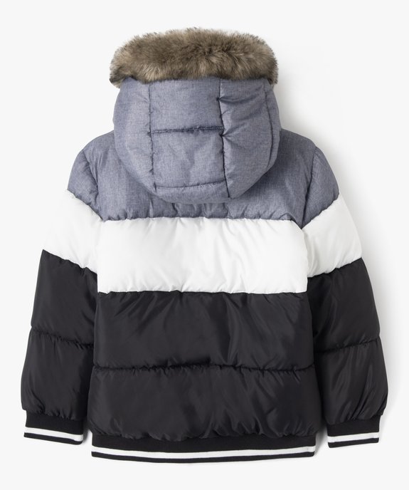 Blouson matelassé à capuche avec doublure polaire garçon vue4 - GEMO 4G GARCON - GEMO
