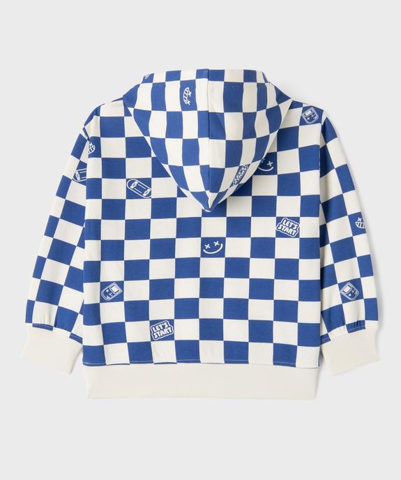 Sweat à capuche à motif damier garçon vue3 - GEMO 4G GARCON - GEMO