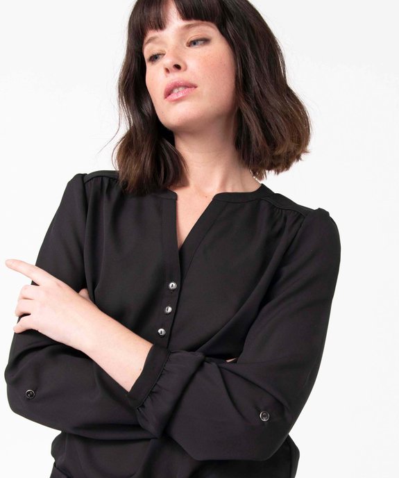 Blouse femme avec manches longues retroussables  vue2 - GEMO(FEMME PAP) - GEMO