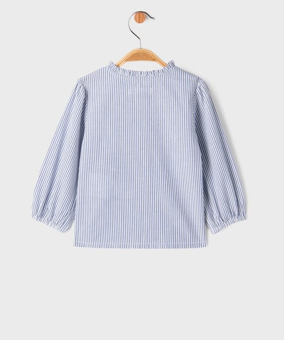 Chemise rayée avec détails froncés bébé fille vue3 - GEMO(BEBE DEBT) - GEMO