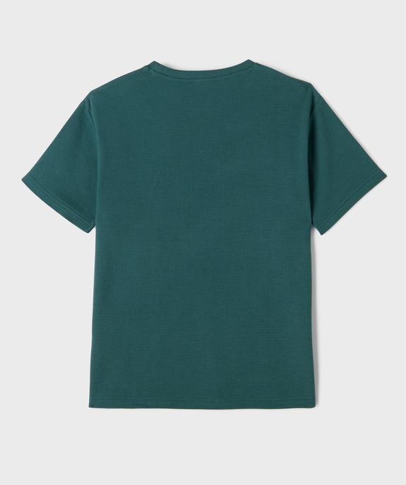 Tee-shirt manches courtes oversize en maille nid d'abeille garçon vue4 - GEMO 4G GARCON - GEMO