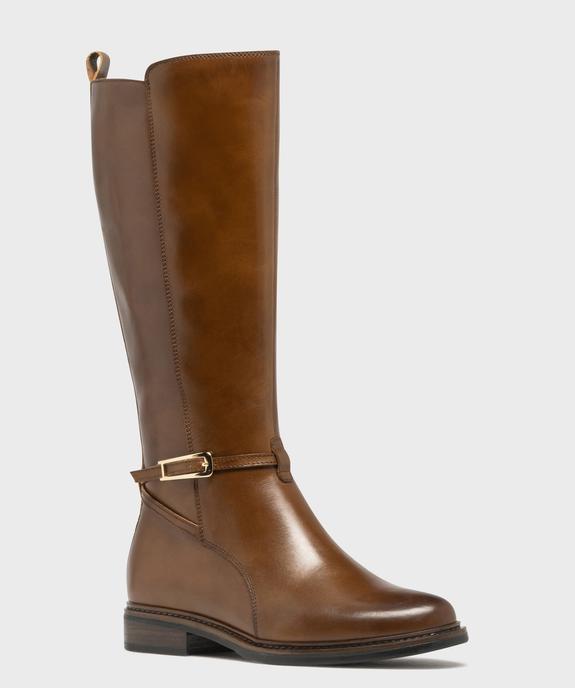 Bottes dessus cuir avec bride cheville femme - Tanéo vue2 - TANEO GEMO FOR GOOD - GEMO