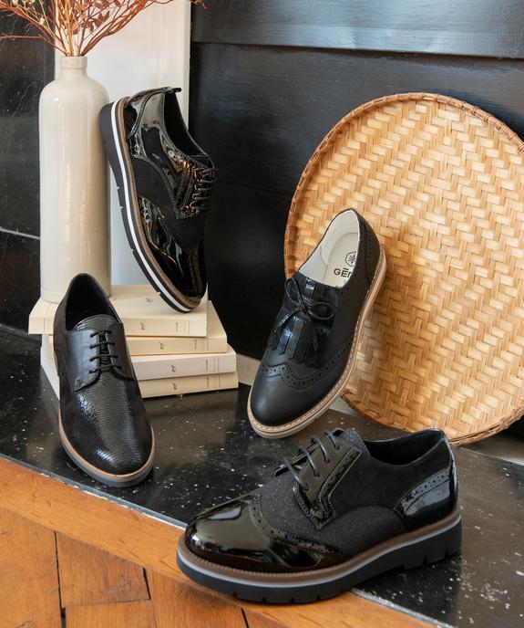Derbies femme vernis et pailletés vue6 - GEMO (CASUAL) - GEMO