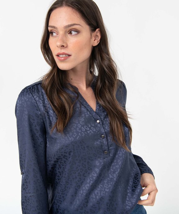 Blouse femme satinée avec manches retroussables vue5 - GEMO(FEMME PAP) - GEMO