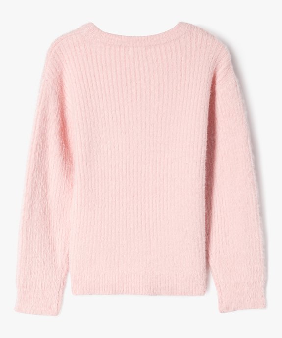 Pull en maille côtelée douce coupe ajustée fille vue3 - GEMO (ENFANT) - GEMO