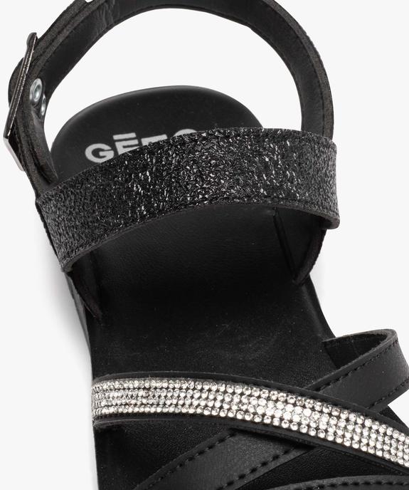 Sandales femme unies à talon plat et à brides contrastées vue6 - GEMO (CASUAL) - GEMO