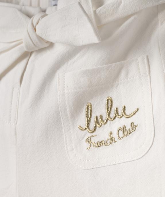 Short ample en coton avec ceinture à nouer bébé fille - LuluCastagnette vue2 - LULUCASTAGNETTE - GEMO