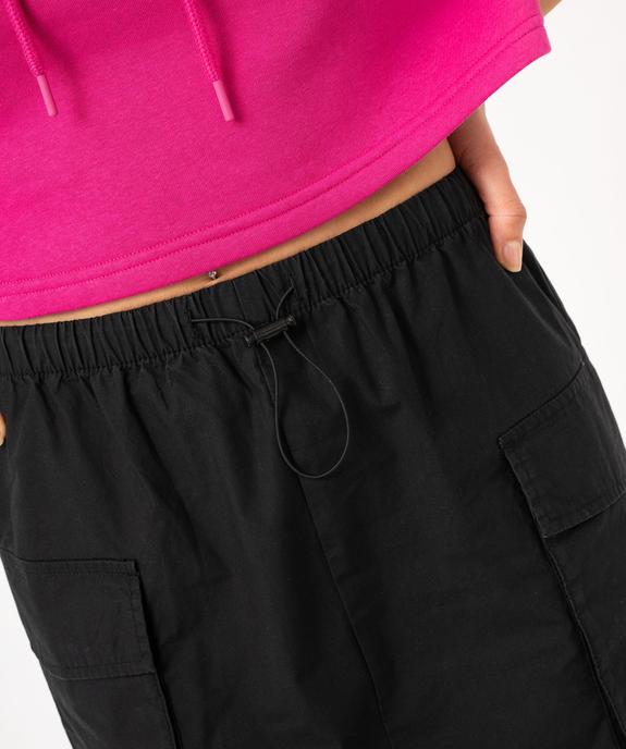 Jupe courte en toile unie avec poches cargo femme vue2 - GEMO 4G FEMME - GEMO