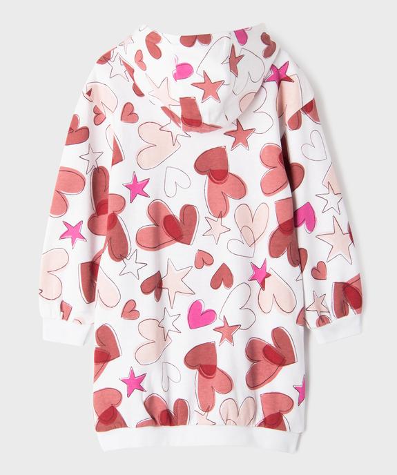 Robe sweat à capuche imprimé all over fille vue3 - GEMO 4G FILLE - GEMO