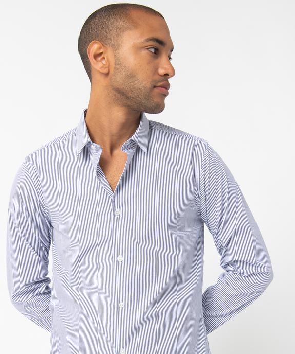 Chemise homme rayée à manches longues coupe Slim vue2 - GEMO (HOMME) - GEMO