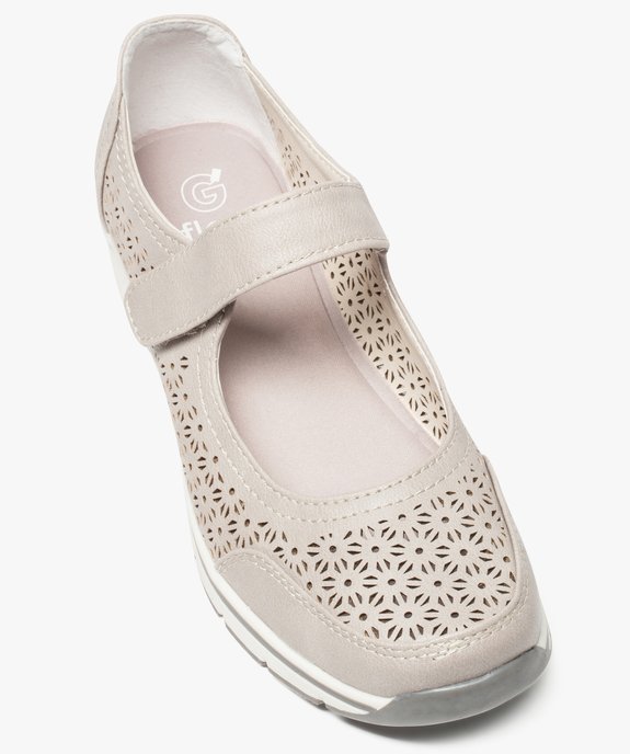 Chaussure confort femme avec dessus ajouré et talon compensé vue5 - GEMO (CONFORT) - GEMO