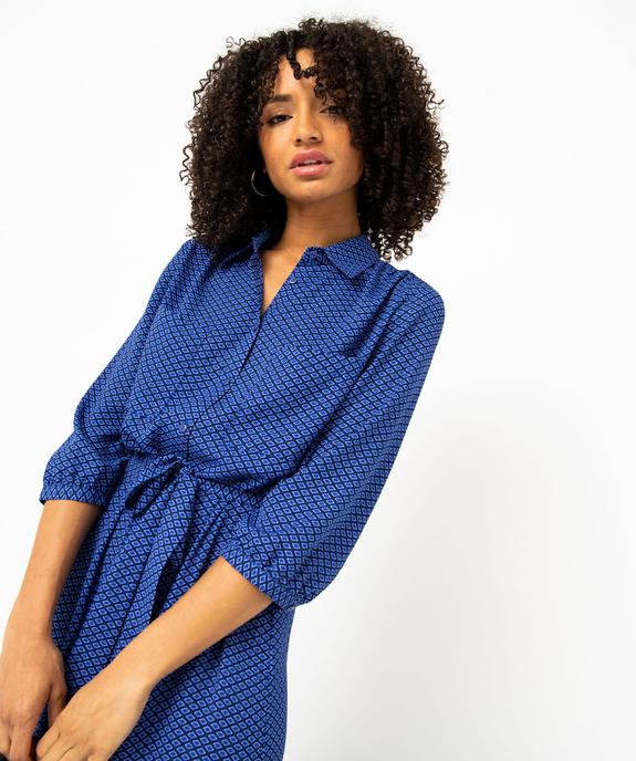 Robe chemise longue à manches 3/4 femme vue2 - GEMO 4G FEMME - GEMO