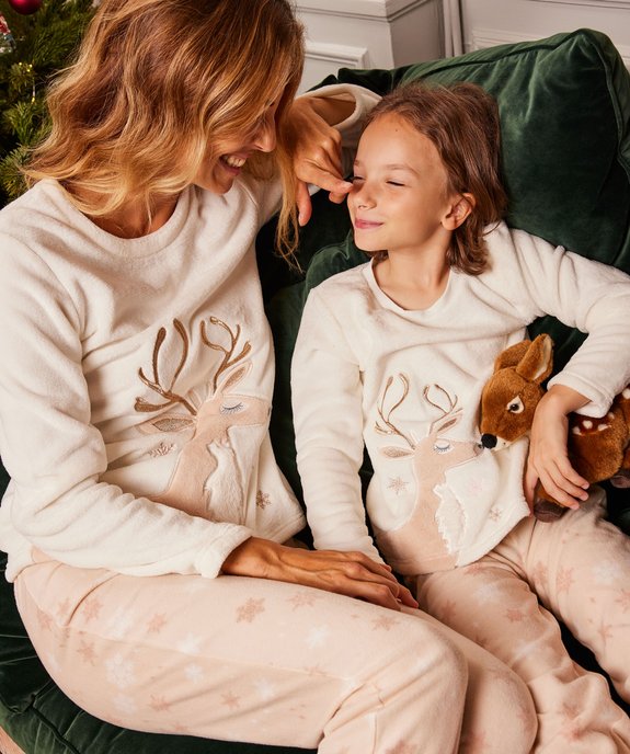 Pyjama doux spécial Noël femme vue1 - GEMO(HOMWR FEM) - GEMO