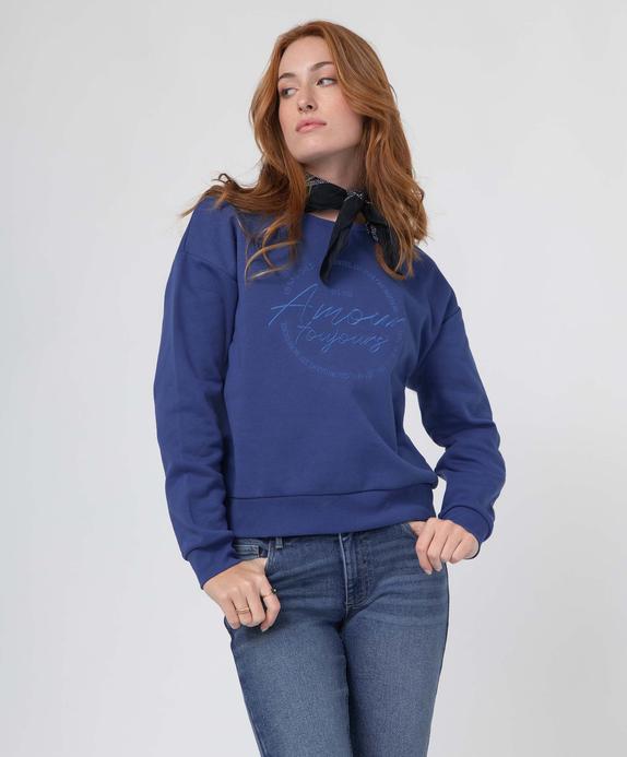 Sweat femme avec message brodé vue1 - GEMO(FEMME PAP) - GEMO
