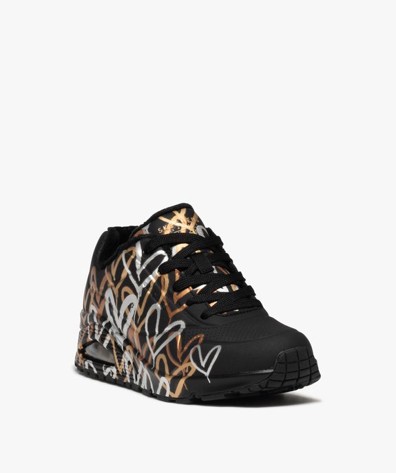 Baskets femme imprimées cœurs métallisés - Skechers X James Goldcrown vue2 - SKECHERS - GEMO