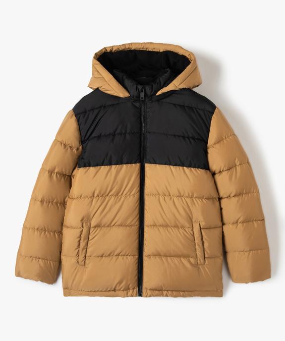 Blouson matelassé bicolore à capuche amovible garçon vue1 - GEMO 4G GARCON - GEMO
