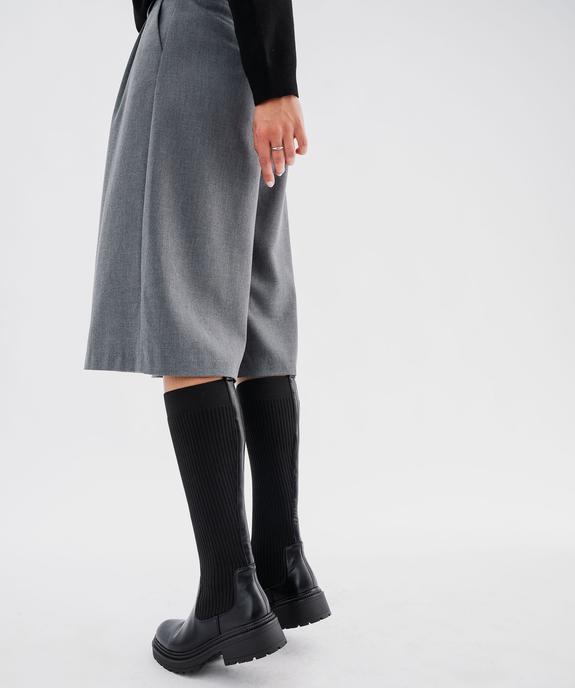 Bottes femme unies effet chaussettes à semelle crantée vue2 - 5 MILES - GEMO