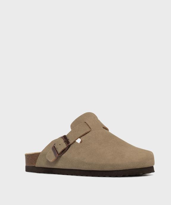 Sabots en suédine à semelle intérieure cuir anatomique femme - Follow Me vue2 - FOLLOW ME - GEMO