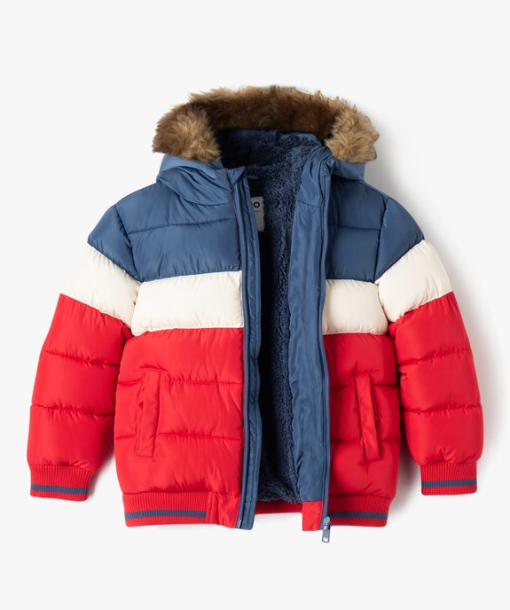 Blouson à capuche matelassé et doublé polaire garçon vue3 - GEMO 4G GARCON - GEMO