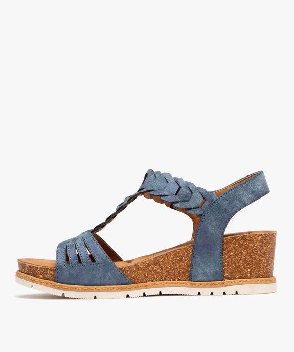 Sandales compensées avec larges brides à scratch femme - Valentina Baldano vue3 - VALENTINA BALDA - GEMO