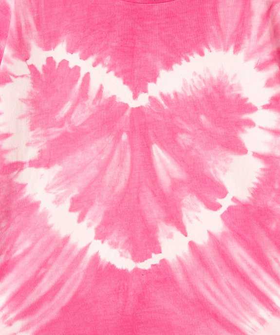 Tee-shirt à manches courtes motif coeur effet tie and dye fille vue2 - GEMO (ENFANT) - GEMO