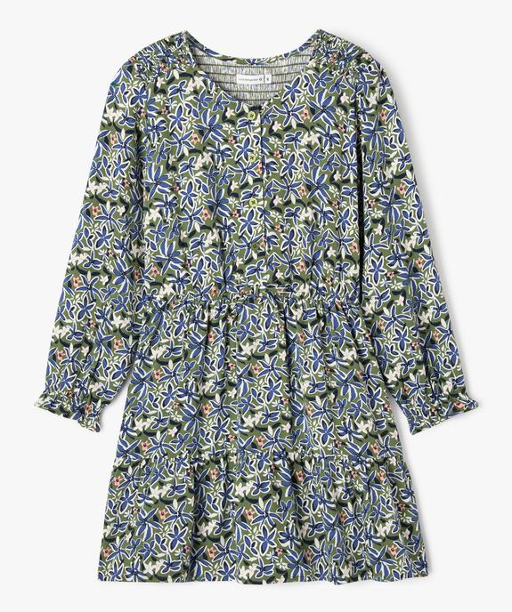 Robe manches longues fluide à fleurs fille - LuluCastagnette vue2 - LULUCASTAGNETTE - GEMO