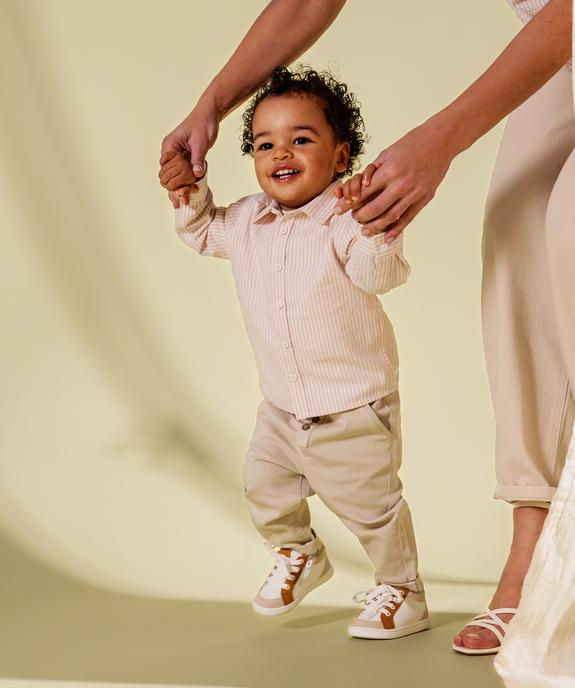 Chemise rayée en coton bébé garçon vue4 - GEMO 4G BEBE - GEMO