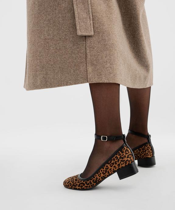 Ballerines motif léopard à petit talon femme - Follow Me vue1 - FOLLOW ME - GEMO