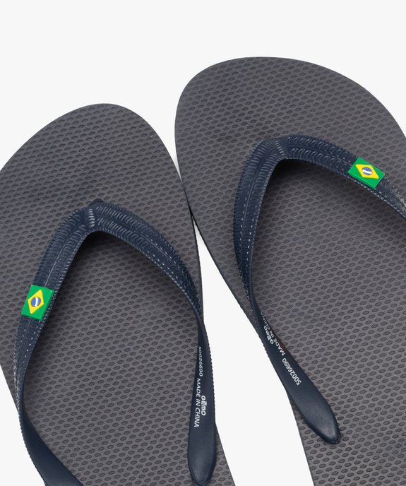 Tongs unies à petit drapeau brésilien homme  vue3 - GEMO (PLAGE) - GEMO