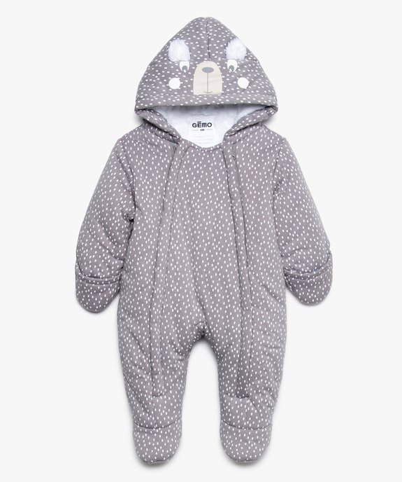 Combinaison pilote bébé mixte avec capuche et moufles vue1 - GEMO(BB COUCHE) - GEMO