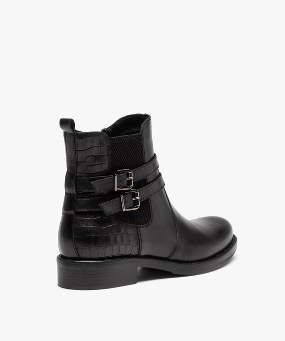 Boots femme unies dessus cuir imitation croco - Tanéo vue5 - TANEO - GEMO