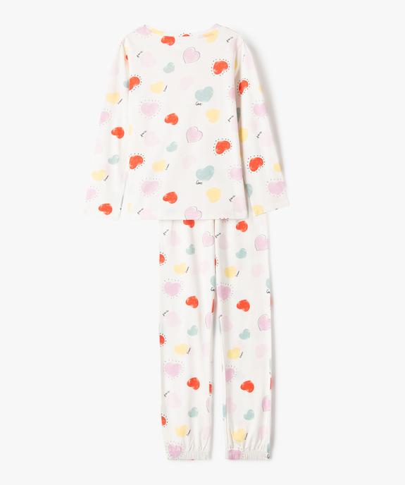 Pyjama en coton à motifs coeurs fille vue4 - GEMO 4G FILLE - GEMO