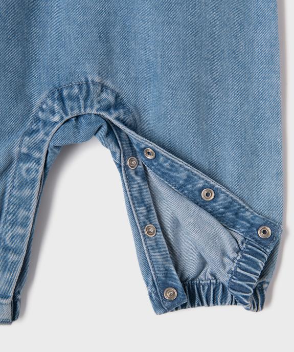 Ensemble 2 pièces salopette en jean + body manches longues col Claudine bébé fille vue4 - LULUCASTAGNETTE - GEMO