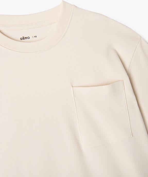 Tee-shirt uni à poche garçon vue2 - GEMO (JUNIOR) - GEMO