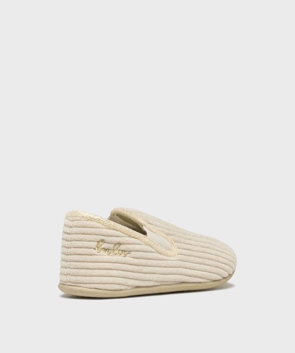 Chaussons pantoufles en velours côtelé fille - LuluCastagnette vue10 - LULU CASTAGNETT - GEMO