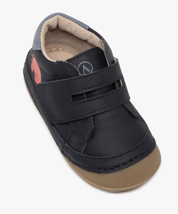Chaussures premiers pas bébé garçon en cuir fermeture scratch - Alma Planète vue5 - ALMA - GEMO