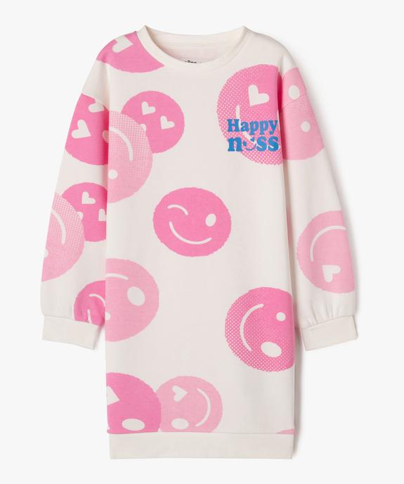 Robe sweat avec motifs positif fille vue1 - GEMO 4G FILLE - GEMO