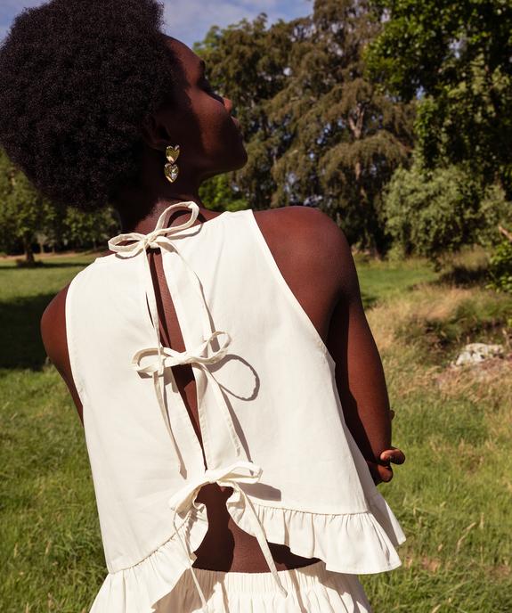 Blouse sans manches à basque et dos noué femme vue2 - GEMO(FEMME PAP) - GEMO
