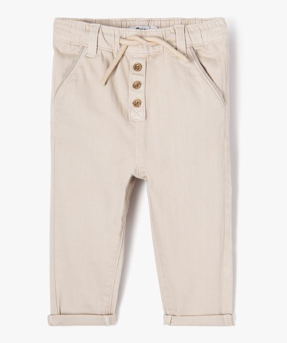 Pantalon en denim coloré bébé garçon vue1 - GEMO(BB COUCHE) - GEMO